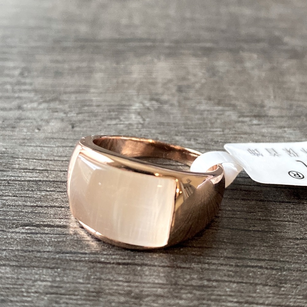Rose Gold & Opal Crystal Ring size8